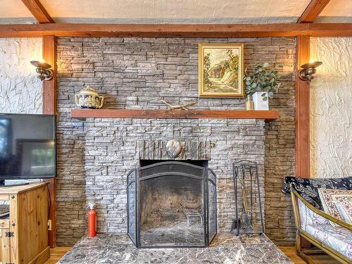 Living room - 480 Ch. Du Lac-Équerre, Lac-Supérieur, QC - Indoor Photo Showing Living Room With Fireplace