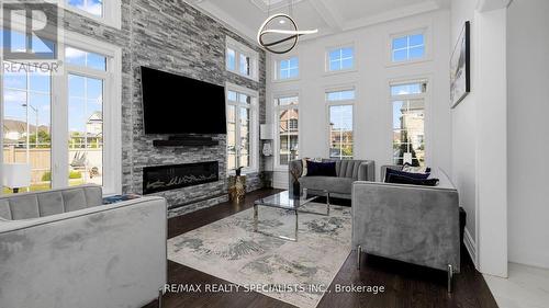 2 Rampart Drive, Brampton, ON - Indoor Photo Showing Living Room With Fireplace