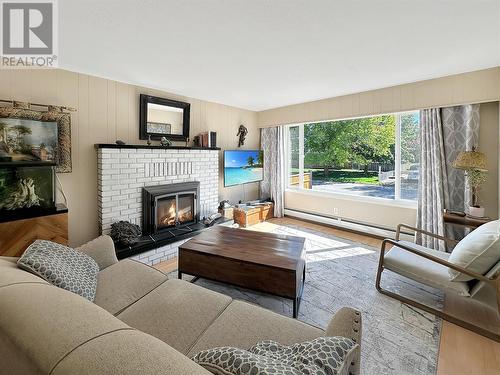 221 Fenchurch Avenue, Princeton, BC - Indoor Photo Showing Living Room With Fireplace