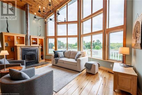 554 Baptist Church Road, Caledonia, ON - Indoor Photo Showing Living Room With Fireplace