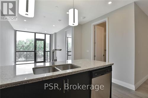 515 - 101 Locke Street S, Hamilton, ON - Indoor Photo Showing Kitchen With Double Sink