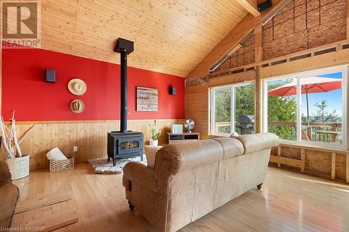 106 Carter Road, North Bruce Peninsula, ON - Indoor Photo Showing Living Room With Fireplace