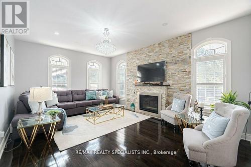 2 Belleville Drive, Brampton, ON - Indoor Photo Showing Living Room With Fireplace