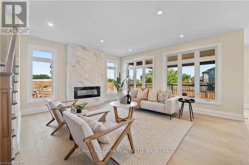 Lot 24 - 6140 Curlin Crescent, Niagara Falls, ON - Indoor Photo Showing Living Room With Fireplace