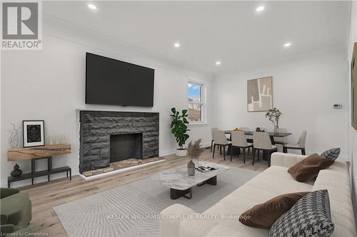 555 Upper Sherman Avenue, Hamilton, ON - Indoor Photo Showing Living Room With Fireplace