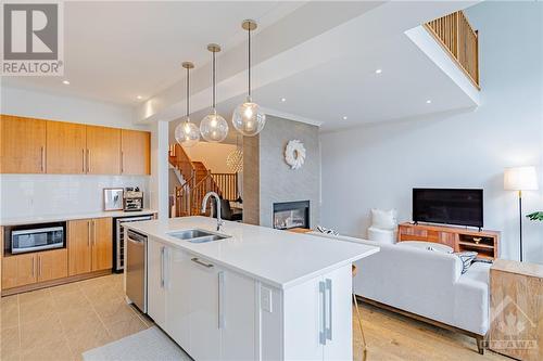 734 Brian Good Avenue, Ottawa, ON - Indoor Photo Showing Kitchen With Fireplace With Double Sink