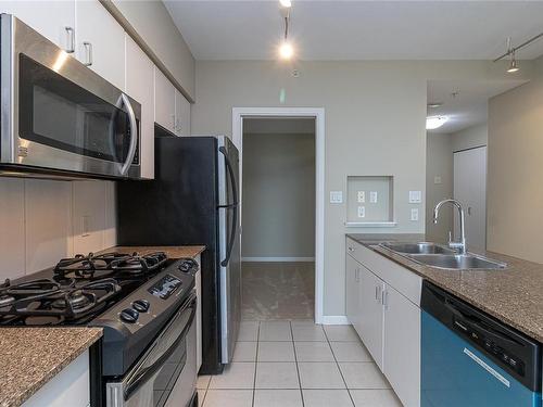 810-160 Wilson St, Victoria, BC - Indoor Photo Showing Kitchen With Double Sink