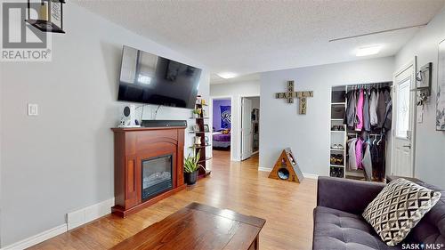 134 Montreal Street N, Regina, SK - Indoor Photo Showing Living Room With Fireplace