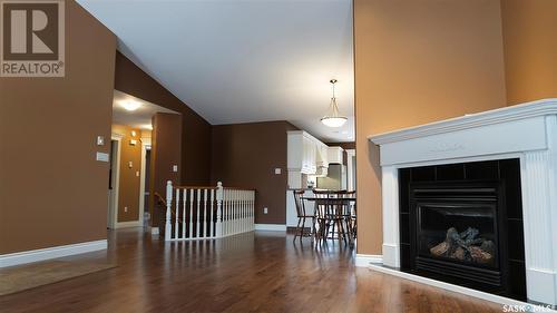 14 Good Spirit Crescent, Yorkton, SK - Indoor Photo Showing Living Room With Fireplace