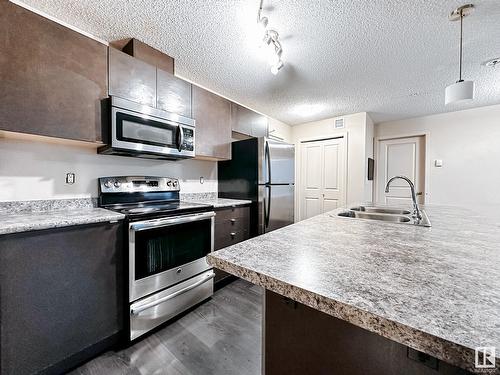 #317 3357 16A Av Nw, Edmonton, AB - Indoor Photo Showing Kitchen With Double Sink With Upgraded Kitchen