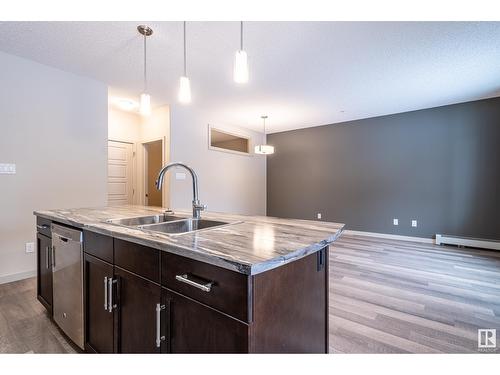 #113 320 Ambleside Li Sw, Edmonton, AB - Indoor Photo Showing Kitchen With Double Sink