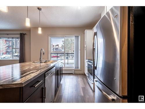 #113 320 Ambleside Li Sw, Edmonton, AB - Indoor Photo Showing Kitchen With Double Sink With Upgraded Kitchen