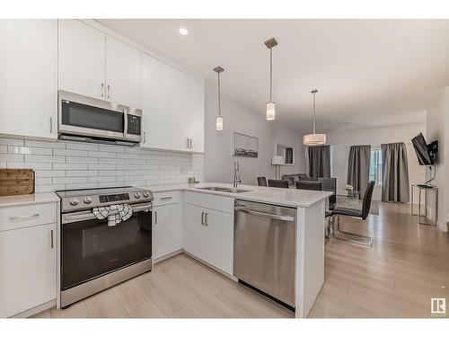 3843 Chrustawka Place Pl Sw, Edmonton, AB - Indoor Photo Showing Kitchen With Stainless Steel Kitchen With Upgraded Kitchen