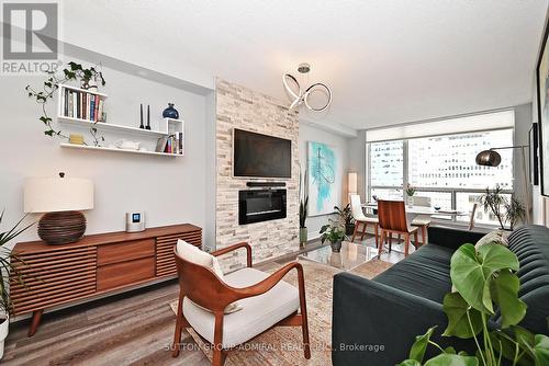 1106 - 92 King Street E, Toronto, ON - Indoor Photo Showing Living Room With Fireplace