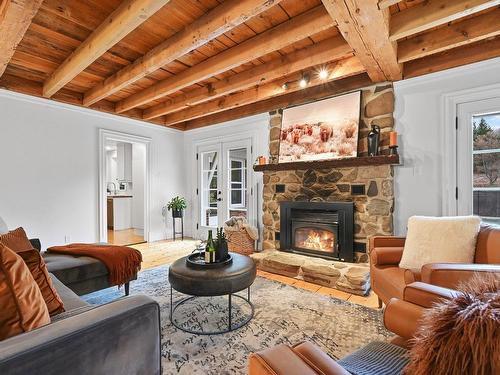 Living room - 136 Ch. Du Pinacle, Frelighsburg, QC - Indoor Photo Showing Living Room With Fireplace