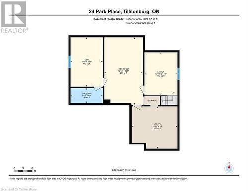 Lower Level Floorplan - 24 Park Place, Tillsonburg, ON 