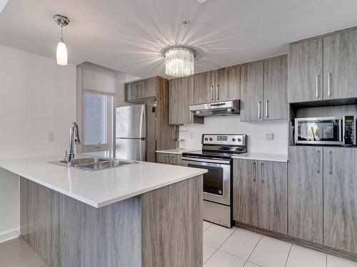 Kitchen - 440-10050 Place De L'Acadie, Montréal (Ahuntsic-Cartierville), QC - Indoor Photo Showing Kitchen With Double Sink