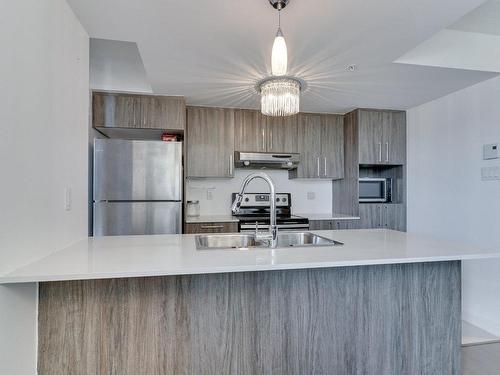 Kitchen - 440-10050 Place De L'Acadie, Montréal (Ahuntsic-Cartierville), QC - Indoor Photo Showing Kitchen With Double Sink With Upgraded Kitchen