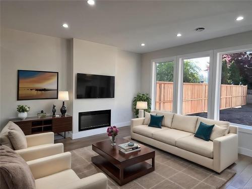 653 Hoffman Ave, Langford, BC - Indoor Photo Showing Living Room With Fireplace