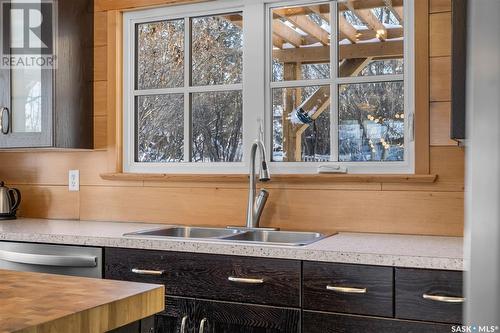 210-212 Watrous Street, Manitou Beach, SK - Indoor Photo Showing Kitchen With Double Sink