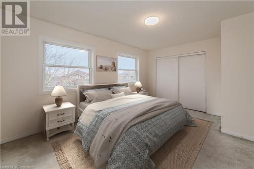 Virtually Staged Bedroom - 27 Attwood Drive, Cambridge, ON - Indoor Photo Showing Bedroom