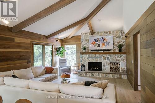 380 Parkside Drive, Hamilton, ON - Indoor Photo Showing Living Room With Fireplace