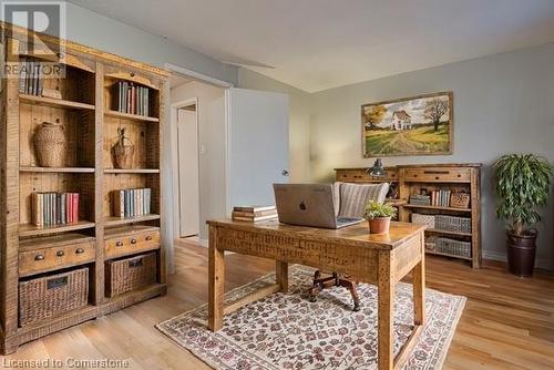 Virtual Staged Office area featuring light hardwood / wood-style floors - 116 Glamis Road, Cambridge, ON - Indoor Photo Showing Office