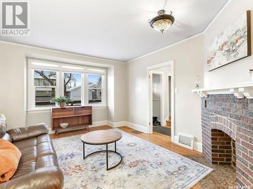 2525 Garnet Street, Regina, SK - Indoor Photo Showing Living Room With Fireplace