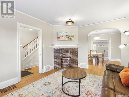 2525 Garnet Street, Regina, SK - Indoor Photo Showing Living Room With Fireplace