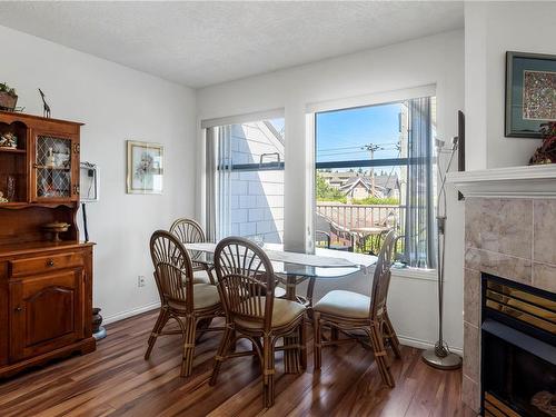 307-7865 Patterson Rd, Central Saanich, BC - Indoor Photo Showing Dining Room With Fireplace