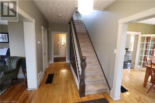 Staircase with wood-type flooring - 92 First Street, Sturgeon Falls, ON - Indoor Photo Showing Other Room