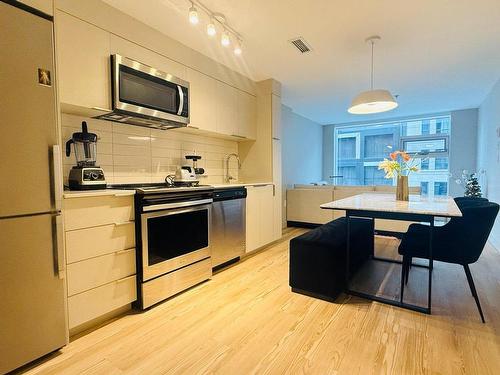 Kitchen - 717-1020 Rue De Bleury, Montréal (Ville-Marie), QC - Indoor Photo Showing Kitchen With Upgraded Kitchen