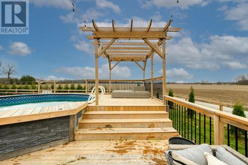 1424 Concession 6 Woodhouse, Norfolk, ON - Outdoor With Above Ground Pool With Deck Patio Veranda With View With Exterior