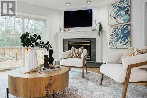 96 Main Street S, Brampton, ON - Indoor Photo Showing Living Room With Fireplace