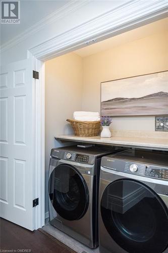 enjoy upstairs laundry - 49 James Street, Milton, ON - Indoor Photo Showing Laundry Room