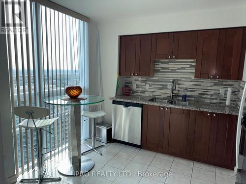 3503 - 208 Enfield Place, Mississauga, ON - Indoor Photo Showing Kitchen With Double Sink