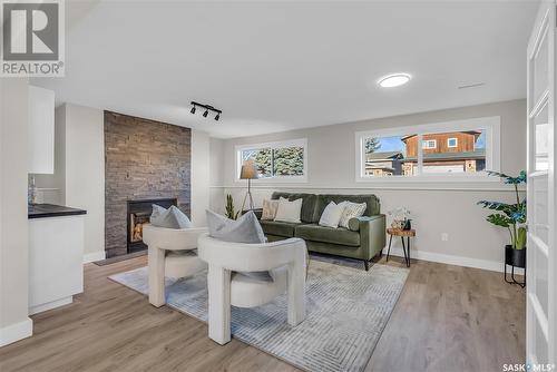 422 Crean Lane, Saskatoon, SK - Indoor Photo Showing Living Room With Fireplace