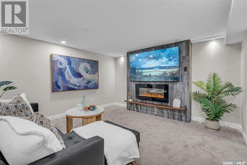 422 Crean Lane, Saskatoon, SK - Indoor Photo Showing Living Room With Fireplace