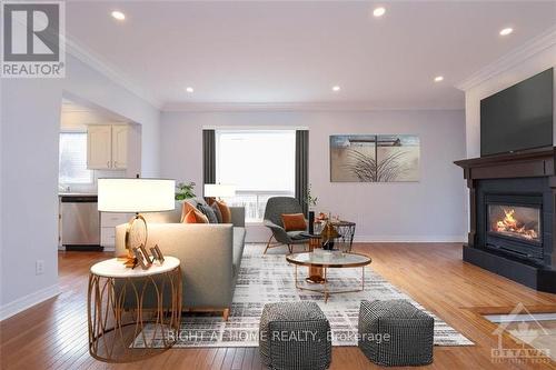 1340 Aurele Street, Ottawa, ON - Indoor Photo Showing Living Room With Fireplace