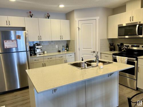 #35 17832 78 St Nw, Edmonton, AB - Indoor Photo Showing Kitchen With Stainless Steel Kitchen With Double Sink With Upgraded Kitchen