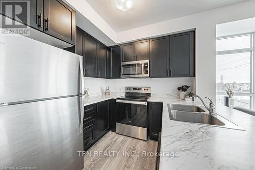 302 - 450 Dundas Street E, Hamilton, ON - Indoor Photo Showing Kitchen With Double Sink With Upgraded Kitchen