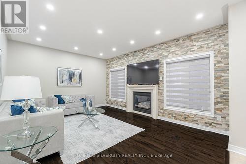 35 Niceview Drive, Brampton, ON - Indoor Photo Showing Living Room With Fireplace