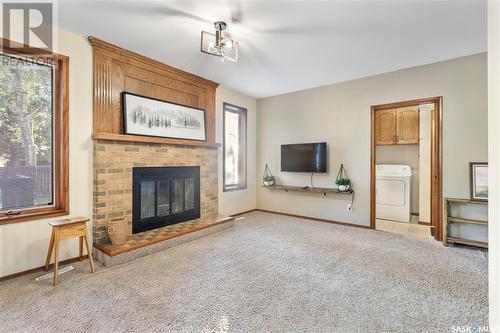 1202 Baird Street, Regina, SK - Indoor Photo Showing Living Room With Fireplace