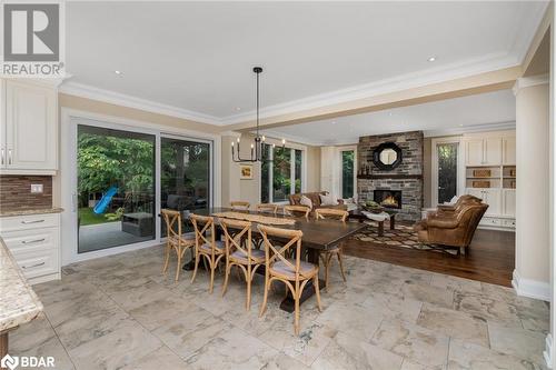 2057 Snow Crescent, Mississauga, ON - Indoor Photo Showing Dining Room With Fireplace