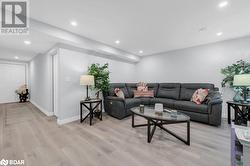 Living room featuring light hardwood / wood-style flooring - 