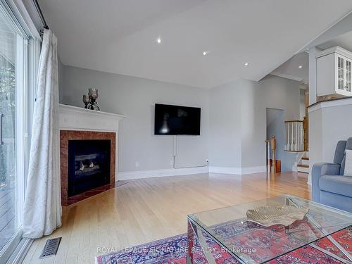 383 Maplehurst Ave, Oakville, ON - Indoor Photo Showing Living Room With Fireplace