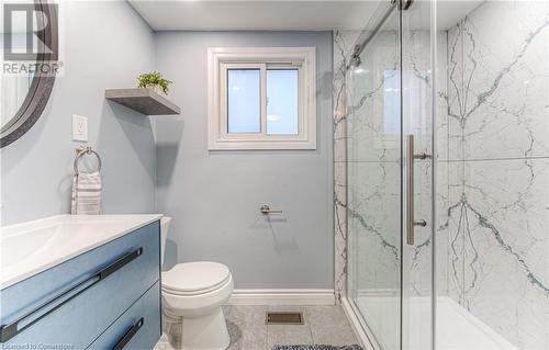 Renovated 3 pc Ensuite with glass sliding doors. - 6 Fran Ellen Crescent, Kitchener, ON - Indoor Photo Showing Bathroom