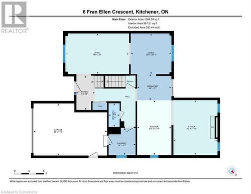 Floor plan of main floor - 6 Fran Ellen Crescent, Kitchener, ON - Other