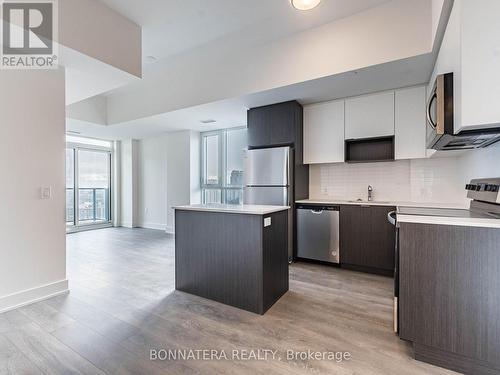 1702 - 202 Burnhamthorpe Road E, Mississauga, ON - Indoor Photo Showing Kitchen With Stainless Steel Kitchen