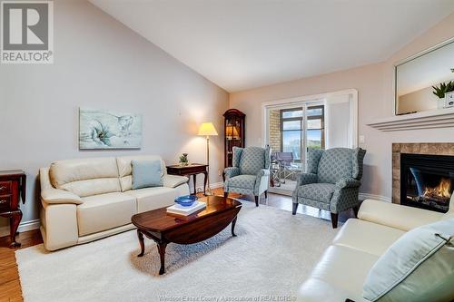 44 Queens Hill Crescent, Leamington, ON - Indoor Photo Showing Living Room With Fireplace